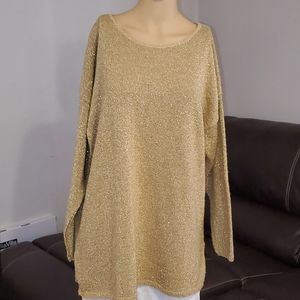 Nutcracker Christmas Women's Beautiful Gold Gillter Sweater sz large
